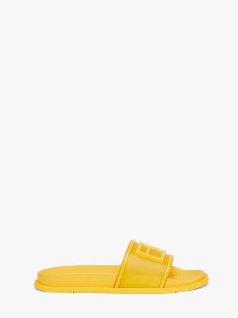 FENDI Yellow rubber slides