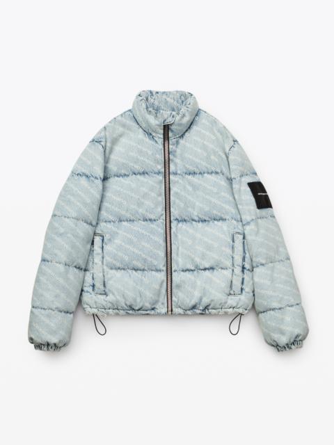 Alexander Wang PUFFER JACKET IN LOGO DENIM