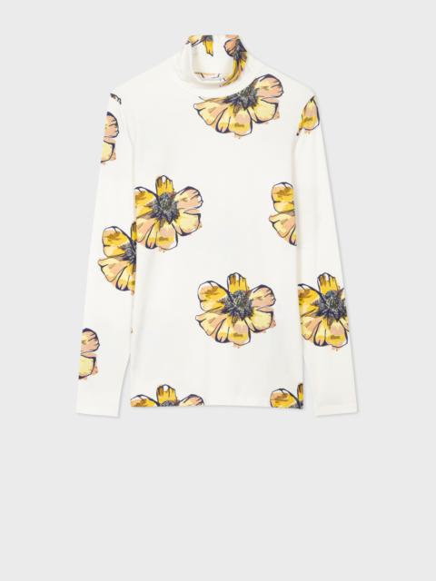 Paul Smith Ivory 'Anemone' Roll Neck Top