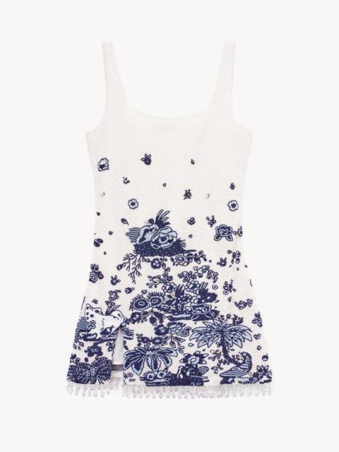 STAUD LE SABLE DRESS BLUE TOILE