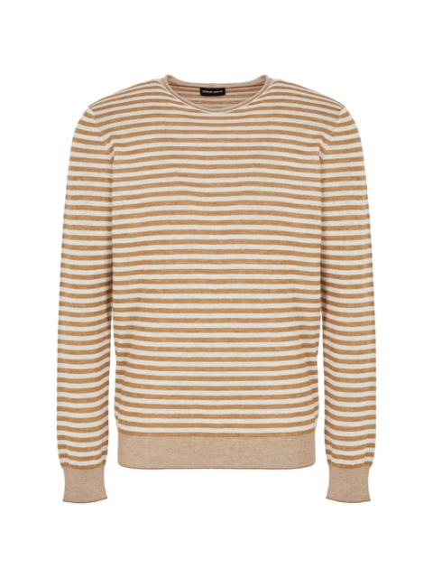 GIORGIO ARMANI striped crew-neck jumper