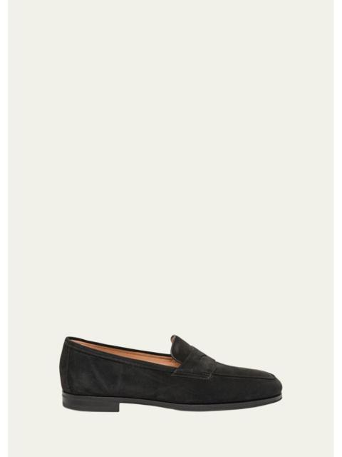 Santoni Carla Suede Penny Loafers