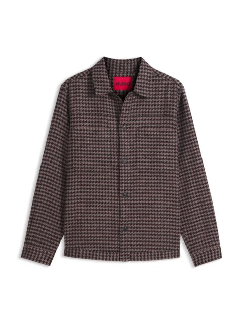 HUGO CROPPED OVERSIZED-FIT SHIRT IN HOUNDSTOOTH COTTON