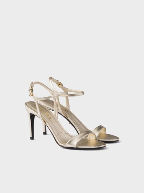 Patent Saffiano leather sandals