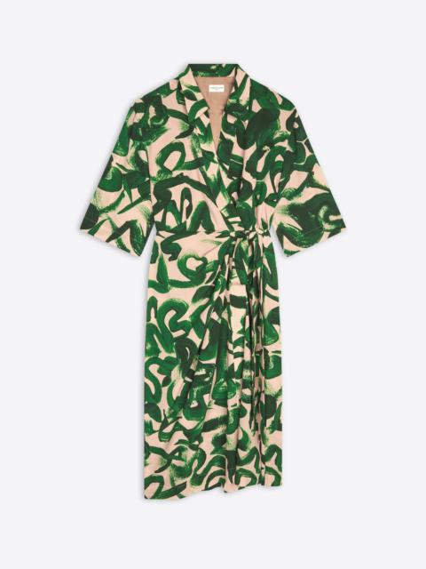 PRINTED WRAP DRESS