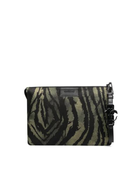 Roberto Cavalli tiger-print leather pouch