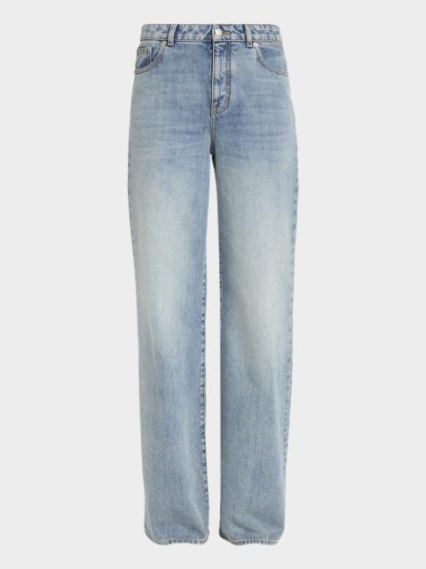 Alexander McQueen Mid-Rise Relaxed-Leg Denim Trousers