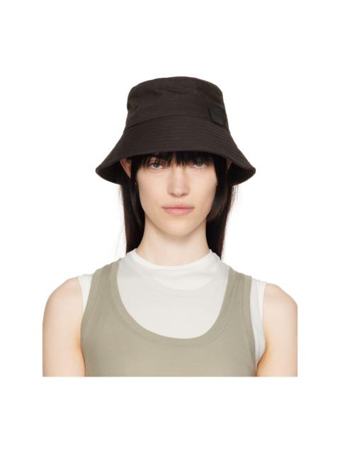 Jil Sander Brown Logo Bucket Hat