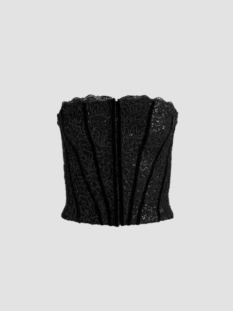 Alice + Olivia Women's Cosette Sequined Strapless Corset - Black