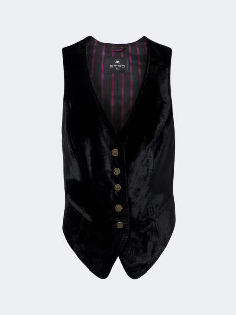 Etro Pegaso velvet vest