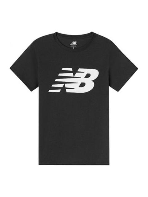 New Balance 새로운 균형 니트 Minimalistic 고전적인 짧은 소매 검정 WT01852-BK