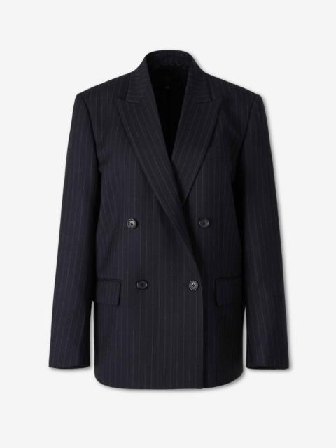 NILI LOTAN DOUBLE-BREASTED BLAZER WITH PINSTRIPE