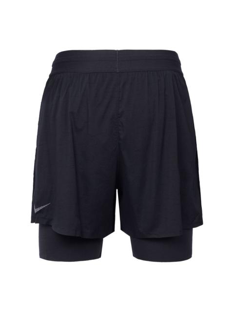 Nike Nike Yoga Solid Color Lacing Breathable Casual Sports Shorts Black DN1521-010