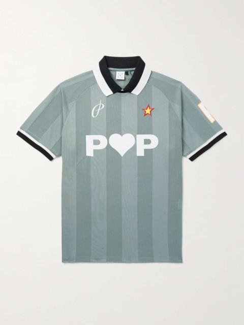 Pop Trading Company Sportif Logo-Detailed Appliquéd Mesh and Jersey T-Shirt