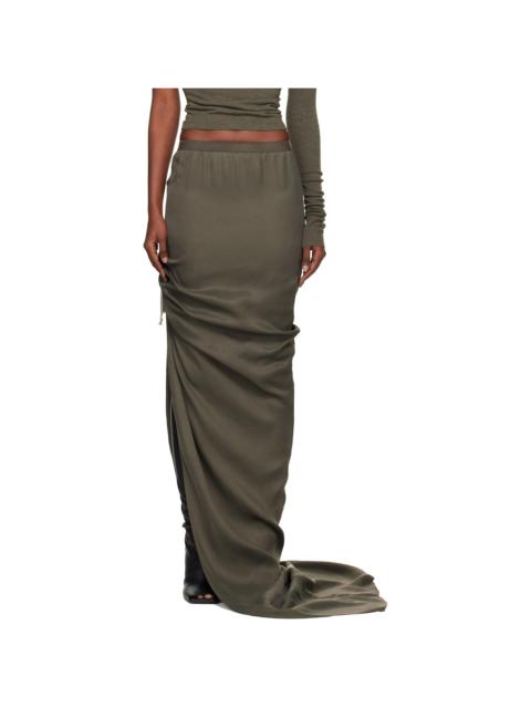 Rick Owens Khaki Concordians Edfu Maxi Skirt