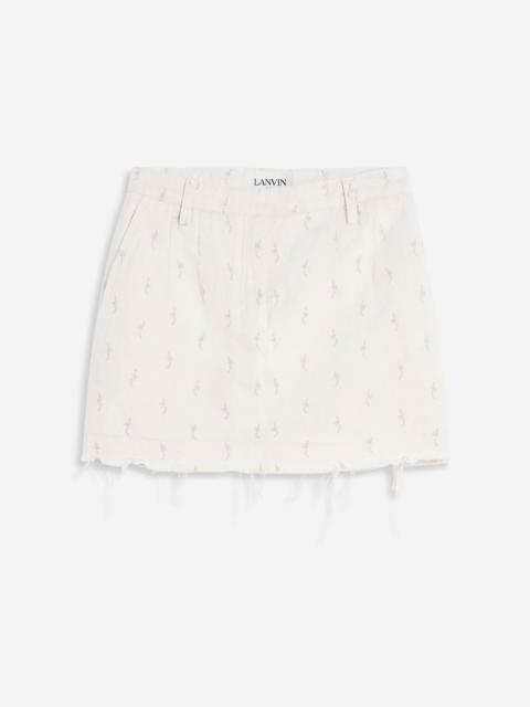 Lanvin DENIM MINI SKIRT WITH EMBROIDERY