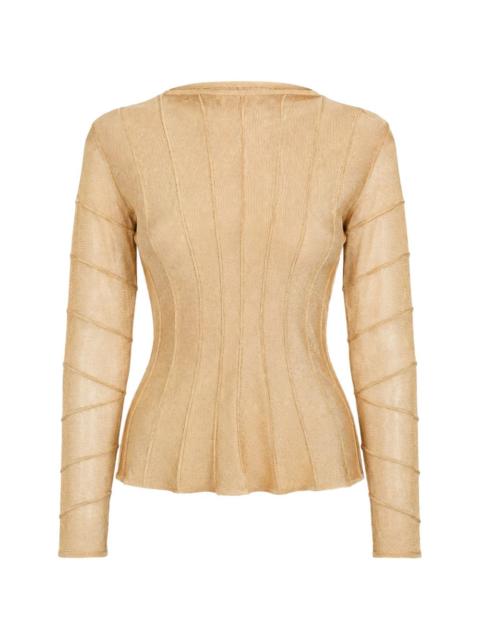 Cult Gaia raised-seam fine-knit top