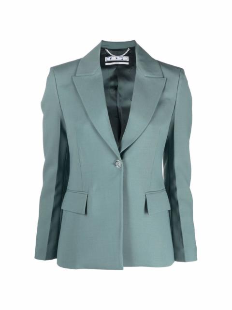 Off-White logo-patch single-breasted blazer
