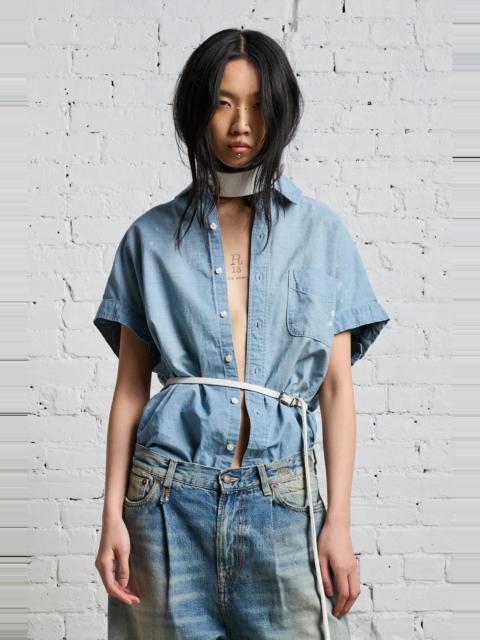 R13 SLEEVELESS BUTTON-UP - BLUE CHAMBRAY