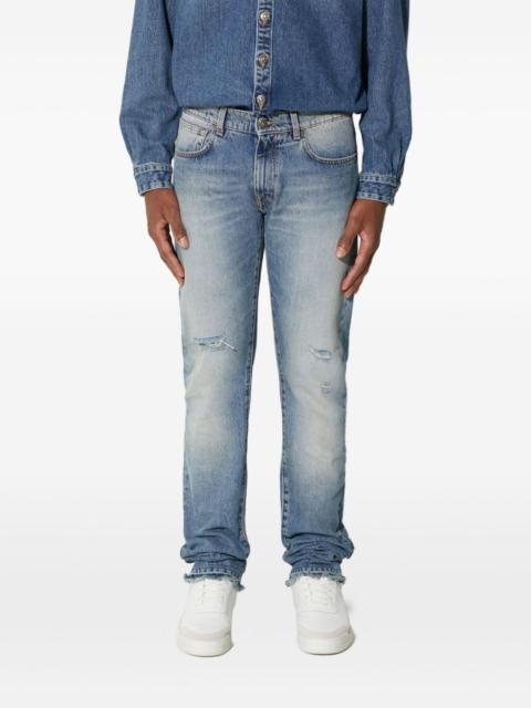 424 distressed-effect frayed-detail jeans