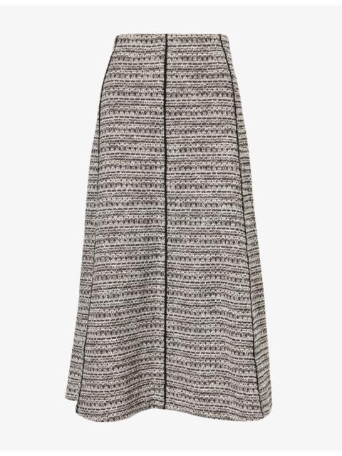 ME+EM Soft Tweed Cotton-Blend Midi Skirt