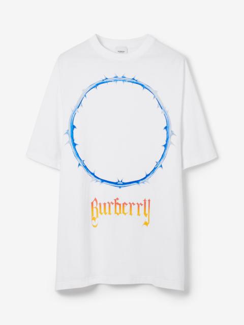 Thorn and Logo Print Cotton Oversized T-shirt