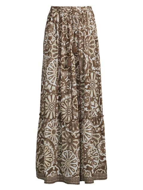RAMY BROOK Women's Ariella Floral Cover-Up Maxi Skirt - Beach Brown Combo