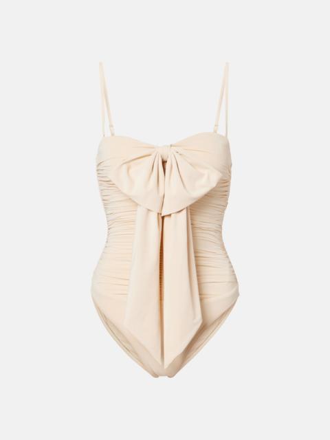 Zimmermann Como bow-detail draped swimsuit