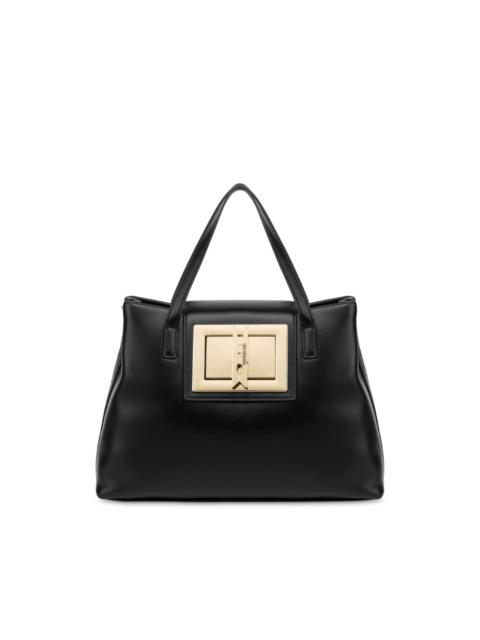 Moschino logo-engraved tote bag