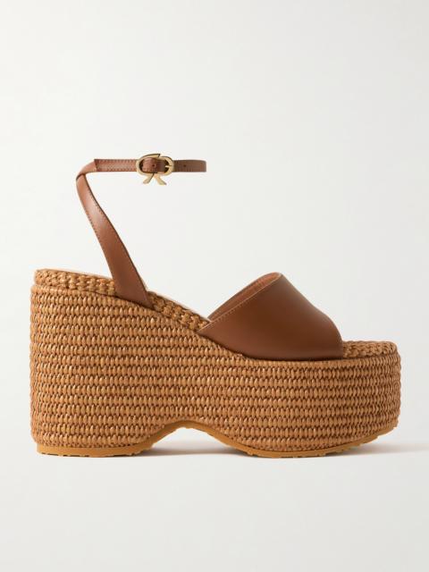 Gianvito Rossi 100 가죽 플랫폼 쐐기 샌들 뚱 베어