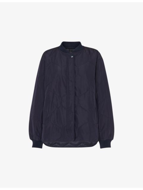 WHISTLES Ida quilted oversized woven jacket