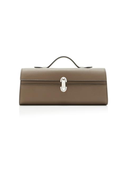 SAVETTE The Slim Symmetry Leather Pochette grey