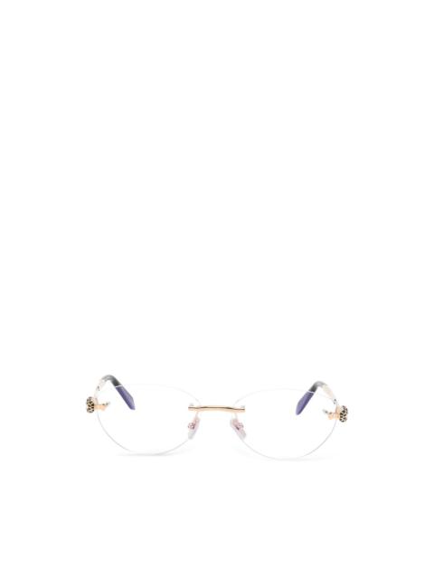 BVLGARI round rimless glasses