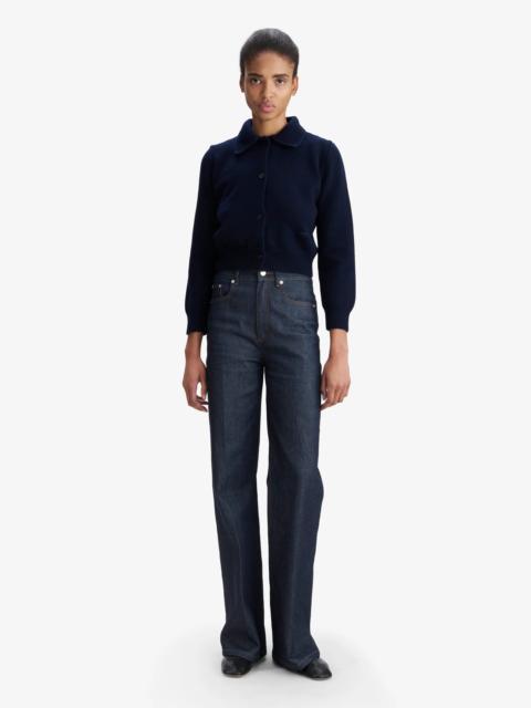 A.P.C. SOLID-COLOUR CARDIGAN WITH POLO SHIRT COLLAR