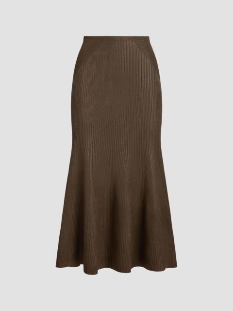 Ralph Lauren Women's Adrianna Foiled Rib-Knit Sweater Skirt - Portobello