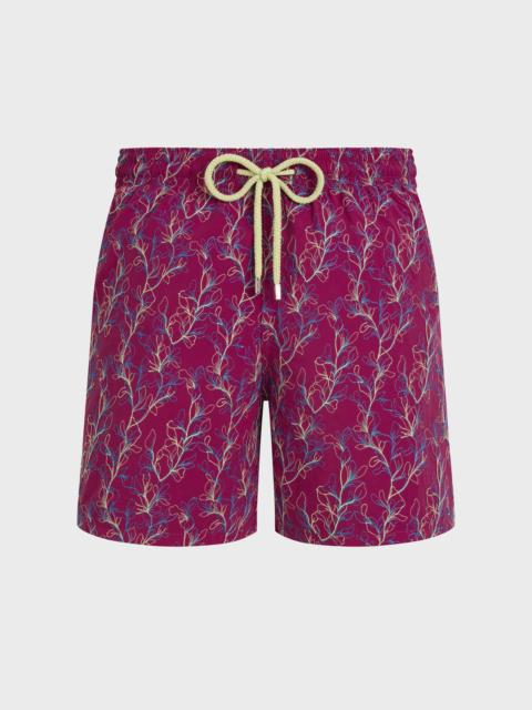 Vilebrequin MEN EMBROIDERED SWIM TRUNKS X-RAY SEAWEED - LIMITED EDITION