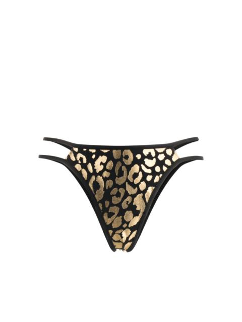 Moschino Leopard Print Bikini Brief Reversible