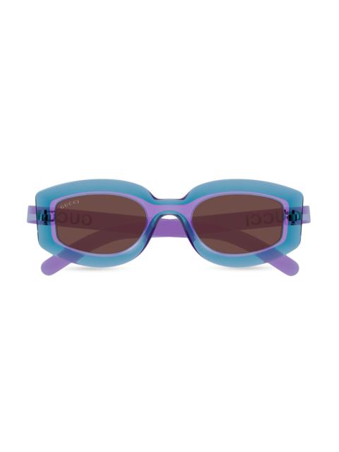 GUCCI Women's Sunset Boulevard 51MM Geometric Sunglasses - Brown Blue Violet