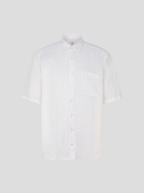 Lykos Short-sleeved linen shirt in White