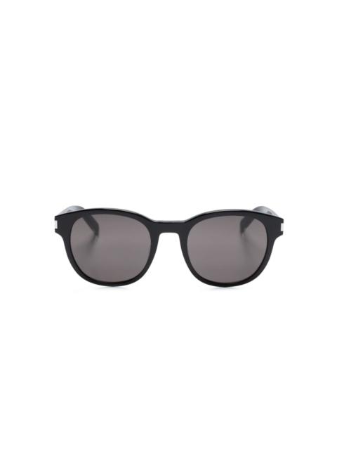 SAINT LAURENT logo-engraved square-frame sunglasses