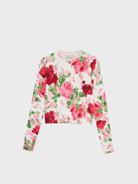 Blumarine PEONY-PRINTED VISCOSE CARDIGAN