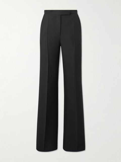 Valentino Wool and silk-blend crepe wide-leg pants Black