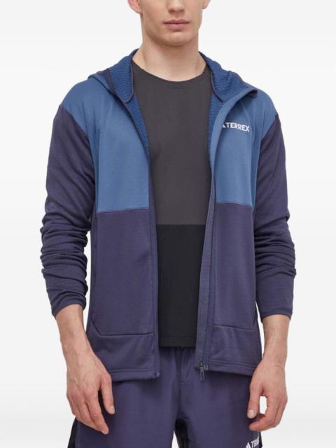 adidas panelled zip-up hoodie