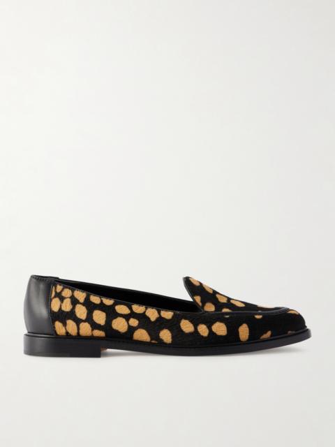 Manolo Blahnik Maxy Leather-trimmed Leopard-print Calf Hair Loafers