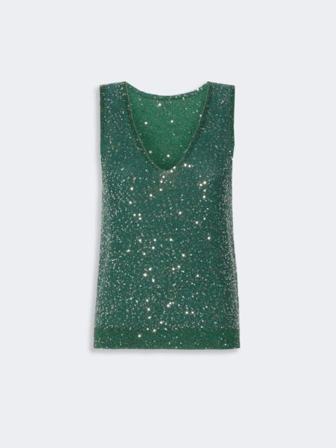 WEEKEND Max Mara MILORD Sleeveless sweater with sequin detail - GREEN