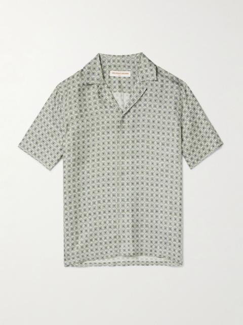 ORLEBAR BROWN Maitan Camp-Collar Printed Silk-Satin Shirt Gray
