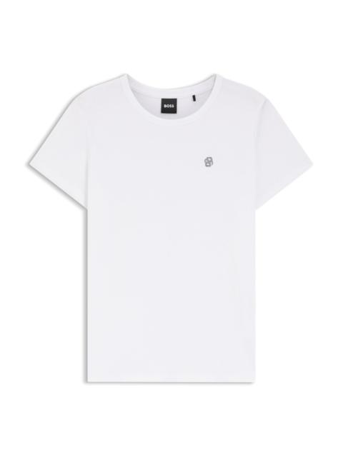 BOSS LOGO-ARTWORK SLIM-FIT T-SHIRT IN COTTON JERSEY