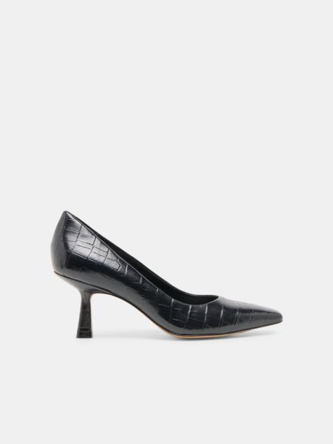 dolce vita BRIONA HEELS NOIR CROCO EMBOSSED LEATHER