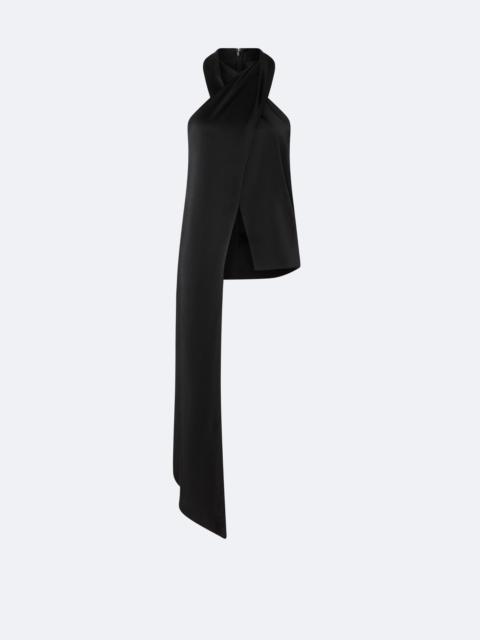 LAPOINTE Lightweight Satin Cross Halterneck Sash Top