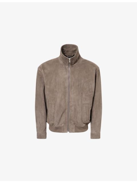 FRAME Long-Sleeve Suede Bomber Jacket